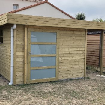 Abri de jardin en bois Toit Terrasse avec auvent